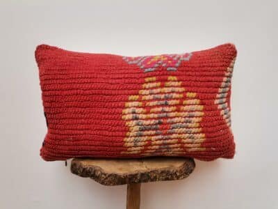 Vintage Red Moroccan Wool Cushion