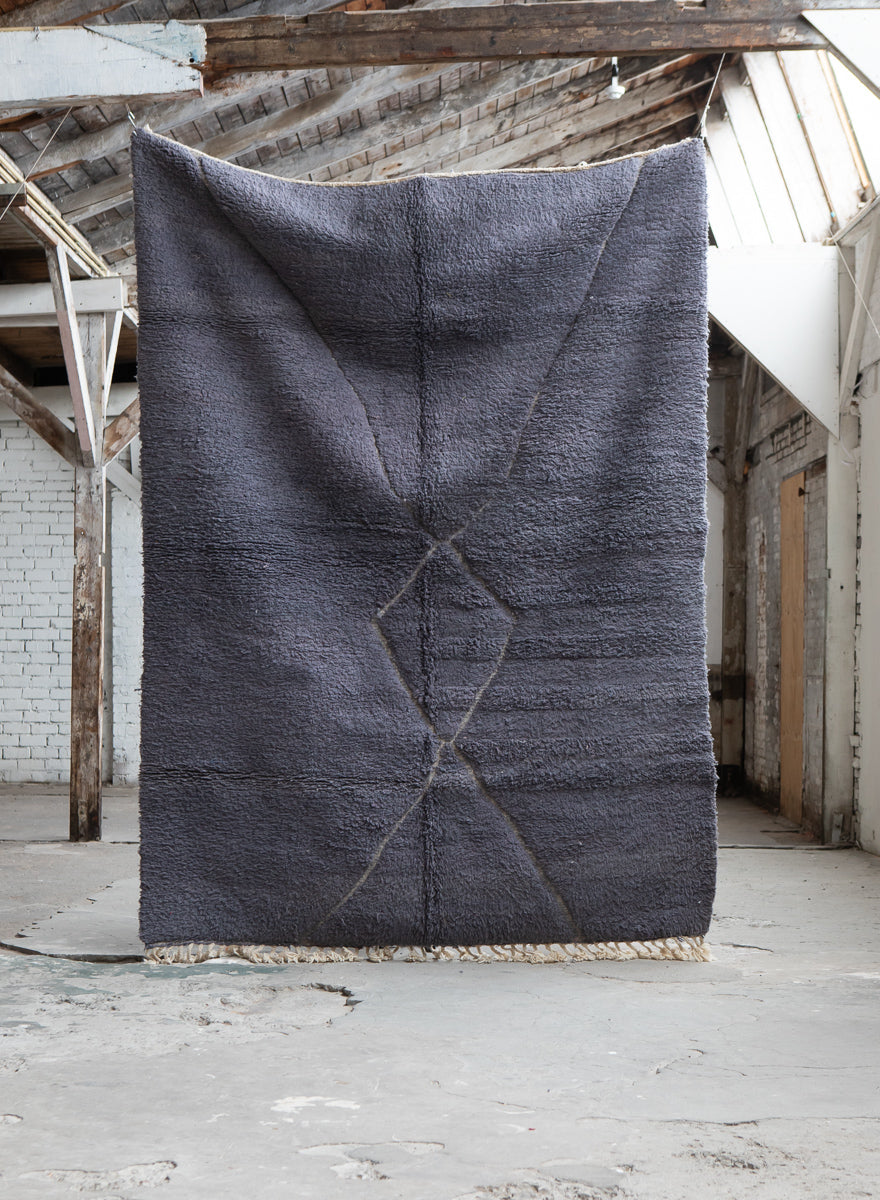 Hand tufted Blue Moroccan Rug 5x8ft