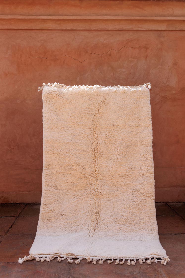 Handwoven White Moroccan Rug 6x9ft