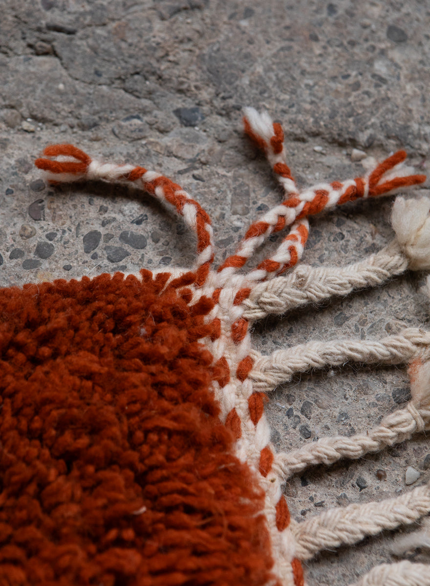 Hand tufted Orange Moroccan Rug 6x9ft